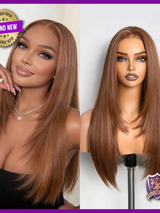 Straight Layered Lace Front Wig, Heat-Resistant Synthetic, Glueless Design main image 6